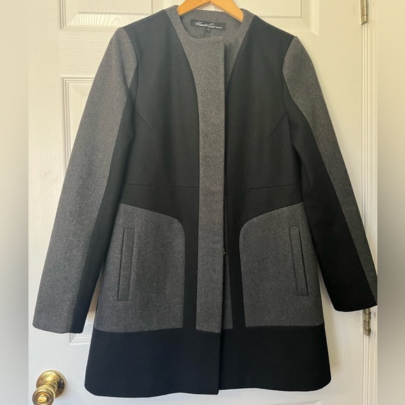 Kenneth Cole New York Jackets & Blazers - 🖤🗝️GORG Kenneth Cole NY Black Grey Car Coat Spring Fall Slim Fit Sexy🕶️ Sz 6